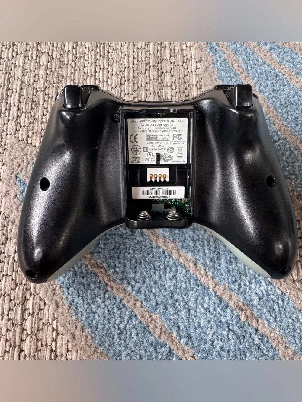 OEM Microsoft Xbox 360 Wireless Controller Black & Grey Battery
